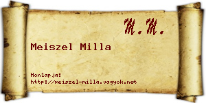 Meiszel Milla névjegykártya